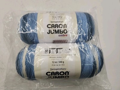 NEW Lot of 2 Caron Jumbo Print Ombre Yarn-Faded Jeans