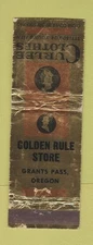 Matchbook Cover - Curlee Men's Clothes Grants Pass OR POOR