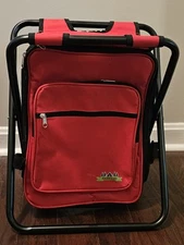 Campout Backpack Insulated Cooler Bag with Folding Seat Fishing Hunting Hiking 