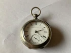 Elgin Natl Watch Co 18s good gilt KW pocket watch 1887 silverside case