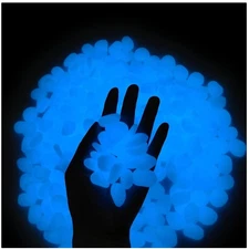 Versatile 300 Pcs Blue Glowing Rocks - Perfect for Gardens, Walkways & Aquariums