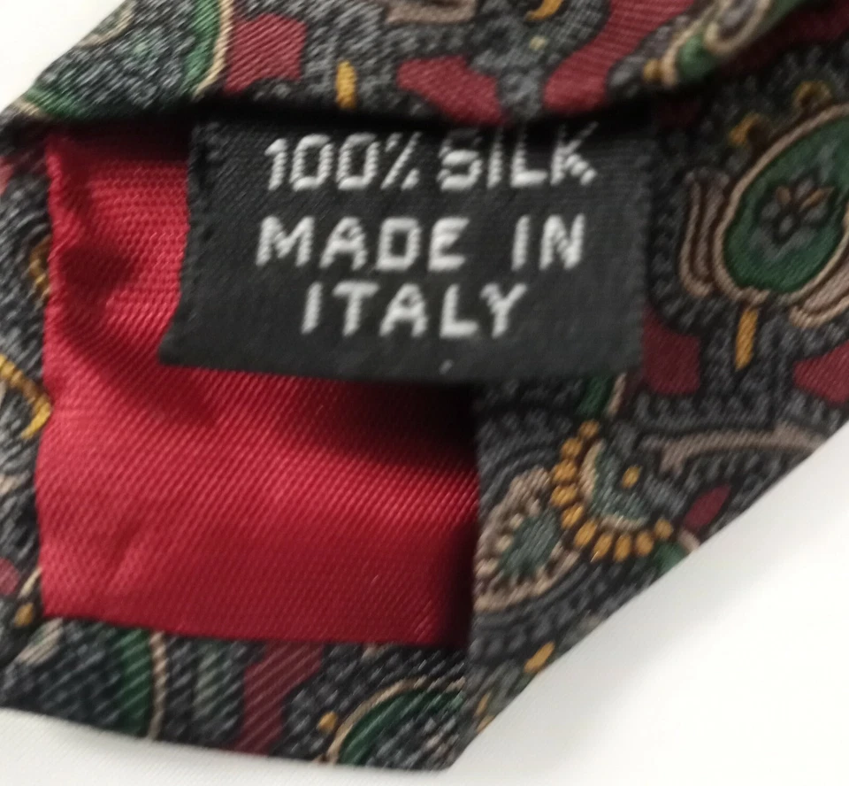 Corbata para el cuello 100 % seda hecha en Italia granate y cachemira Kuppeheimer para hombre Foto 3 de 4