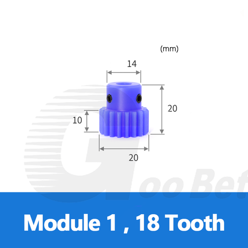 Mod 1 Spur Gear 15-150 Tooth with Step Pinion Motor Gears Bore 4-16mm Nylon Blue - 第 13/36 張圖片