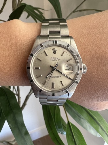 Rolex Oyster Perpetual Date Watch 1501 34mm Black Datejust 1500