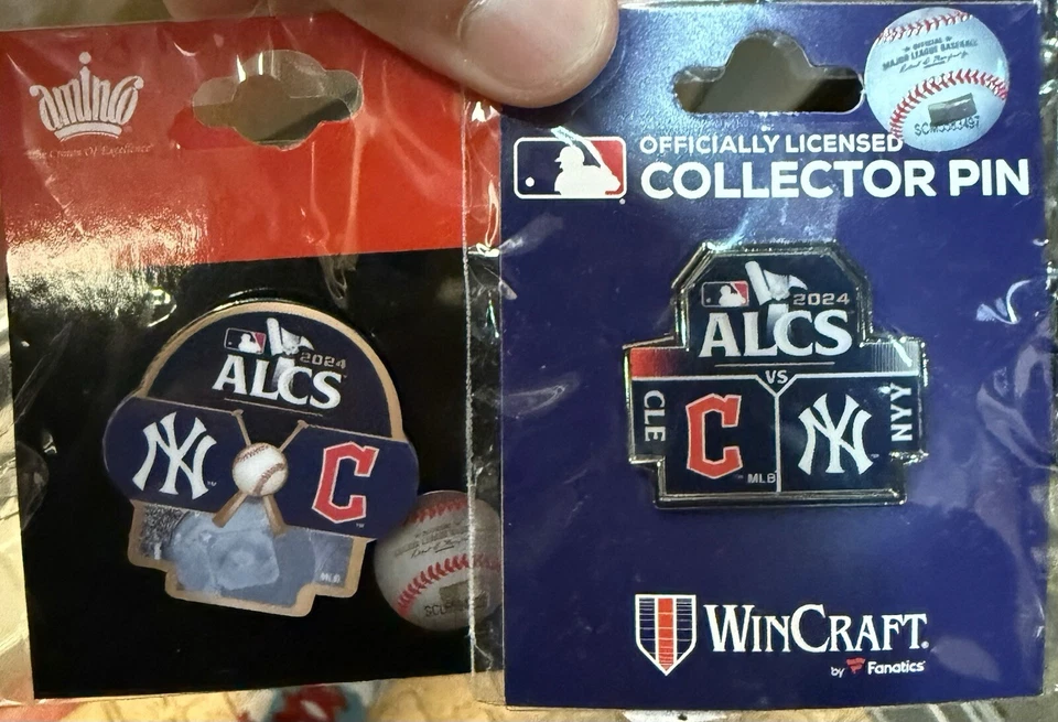 2 2024 MLB NEW YORK YANKEES CLEVELAND GUARDIANS ALCS LIMITED EDITION PINS - Image 2 of 2