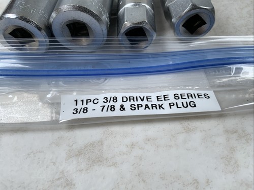 Craftsman 11pc 3/8 Drive Deep Socket Lot, 3/8-7/8 + Spark Plug Sockets, EE USA - Picture 9 of 9