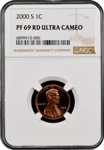 2000-S 1C Proof Lincoln Memorial Cent - NGC PF 69 RD ULTRA CAMEO! 