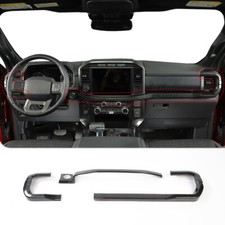 Carbon Fiber Center Console Dash Decor Strips Trim For Ford F150 2021 Interior Carbon Fiber Center Console Dash Decor Strips Trim For Ford F150 2021 Interior