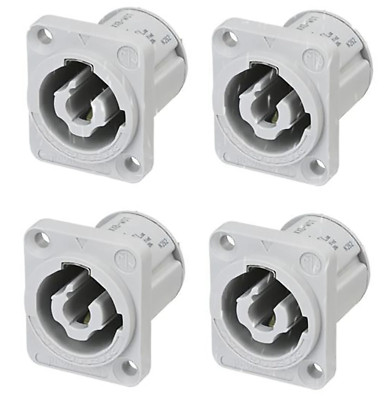 (4 PACK) NEUTRIK NAC3MPXXB POWERCON (GRAY) Power Out Receptacle @ 20A/250V