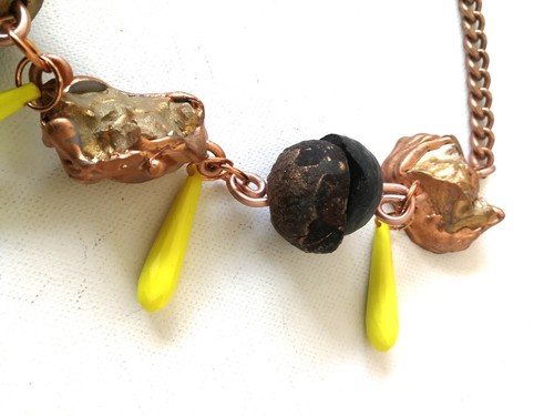 collana da donna gioiello girocollo design pendente naturale perle goccia catena - Picture 5 of 24