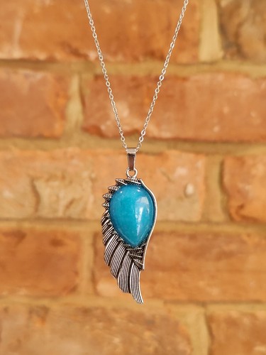 Angel Wing Base Mounted Necklace Rose Quartz Stone Natural Crystal Pendants - Picture 21 of 39