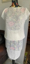 crochet  Size M women dress two piece white dress Handmade