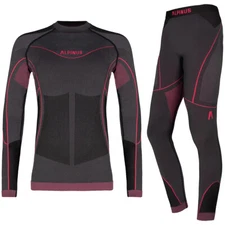 Alpinus Outdoor Mora Girl's Thermoactive Base Layer Set Kids Graphite Pink