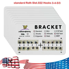 Dental Orthodontic Brackets Metal Braces Standard Roth Slot.022 Hooks 3-4-5/3 OR