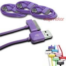 3X 6FT USB SYNC DATA POWER CHARGER CABLE APPLE NEW IPAD IPHONE IPOD TOUCH PURPLE