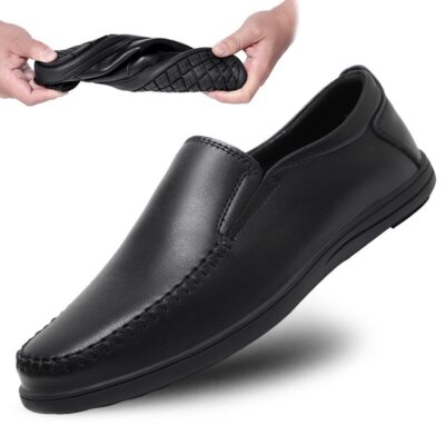 Genuine Leather Men's Casual Shoes Breathable Loafers Slip on Moccasins Shoes 