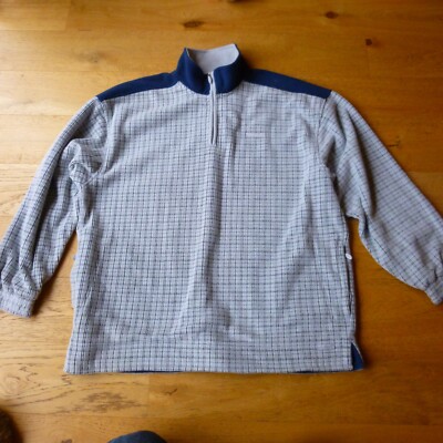 Reebok Vintage Waffle Fleece Half Zip Retro Y2k grau blau Herren XL BESCHREIBUNG LESEN