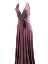 NWT Eva Mendes Bridal Party Collection Washable Long Formal Gray Gown Size 8