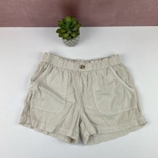 Cat  Jack Tan Khaki Cotton Linen Shorts Casual Child Girl Size XL 14