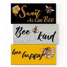 3 Piece Bee Wall Art Spring Farmhouse Decor