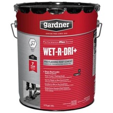 Gardner Flashing Asphalt Roof Patch Coating Cement 4.75 Gal Wet-R-Dri Plus Pro