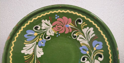 Schale Schüssel Anbietschale bäuerliche Keramik Volkskunst floral handbemalt - Bild 4 von 12