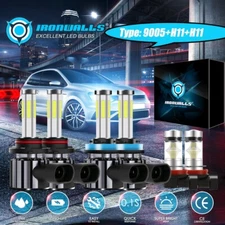For Honda Accord 1990-2023 IRONWALLS LED Headlight Fog Bulbs Kit 6000K White A15
