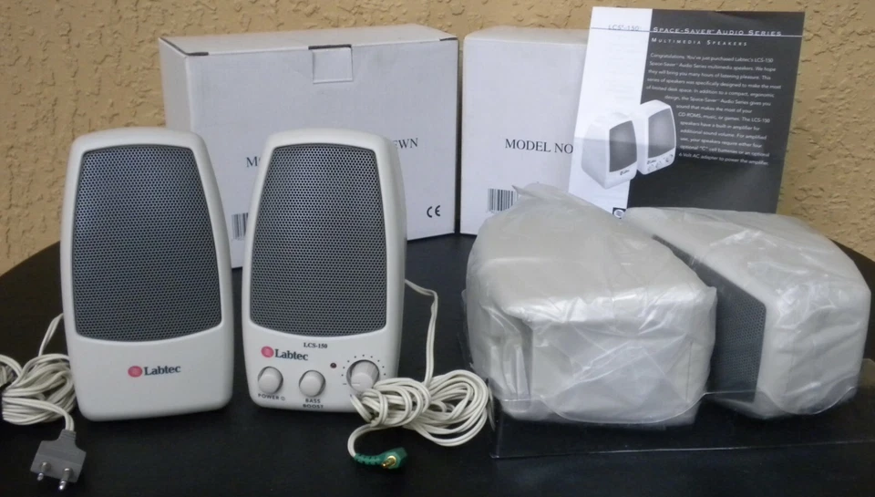 New Labtec Computer Speakers LCS-150 with new compatible adapter SHIPS FREE! - Image 3 of 4