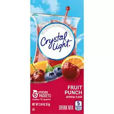 Crystal Light Fruit Punch Sugar Free Drink Mix, 6 ct Pitcher Packets