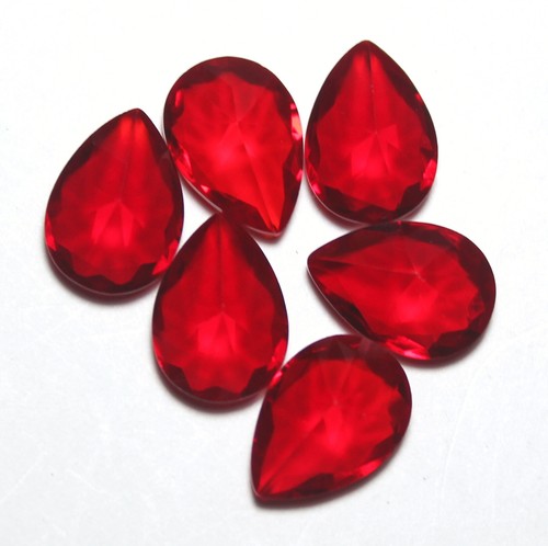 10 PCs Lab-Created Garnet Lot | Pear Shaped | Deep Red | Perfect for Jewelry - Picture 2 of 5