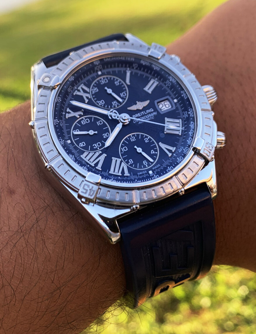 Breitling Crosswind Chronograph Roman Stainless Steel Mens Watch