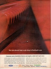 Vintage Print advertisement ad Car FORD 1962 You can almost hear a pin drop ad