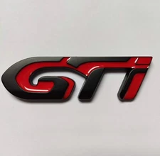 Matte Black Gloss Red Tailgate Badge suitable for Peugeot 208 GTi 308 108 Models