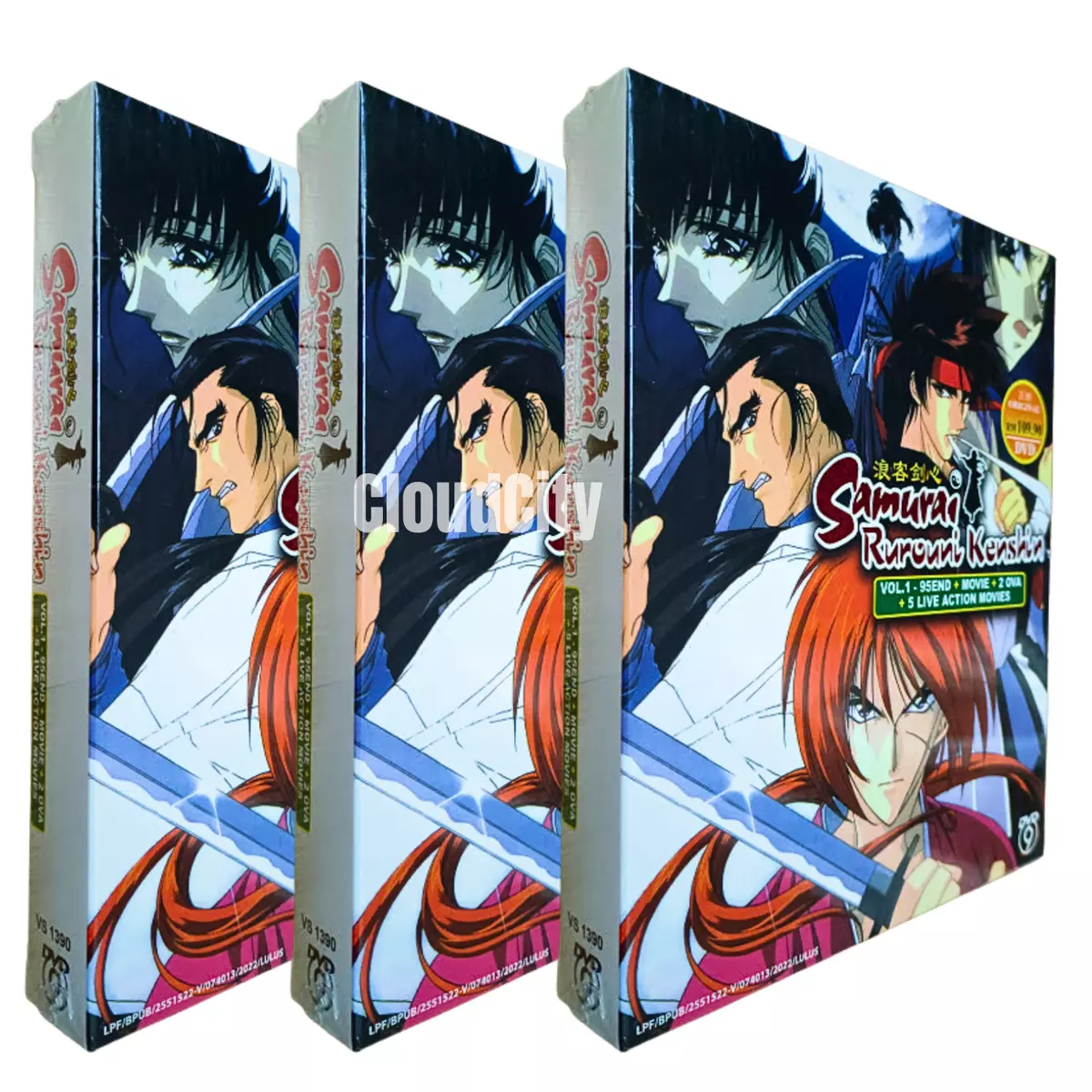 DVD Anime Samurai X Rurouni Kenshin Vol.1-95 End + Movie + 2 OVA + 5 Live  Action