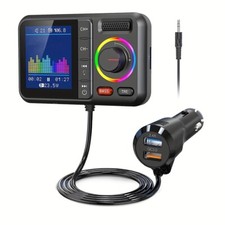 Wireless FM transmitter 2.4A dual USB fast charging call car AUX adapter