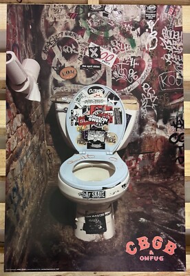 CBGB & OMFUG legendary punk rock toilet bathroom poster