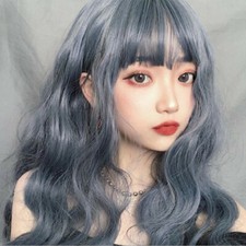 Women Lovely Wave Long Curly 65cm Wig Air Bangs Synthetic Hair Girl Cosplay Wig