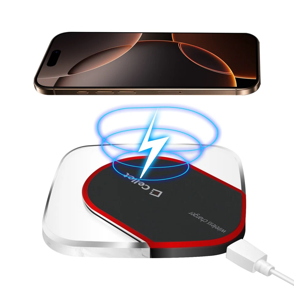 Cellet Wireless Charger (Charging Pad) Compatible with Apple iPhone & Galaxy - Image 3 of 4