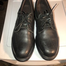 Vtg Mens Red Wing Shoes Oxford Black Leather Slip Resistant Size 10 Usa Made