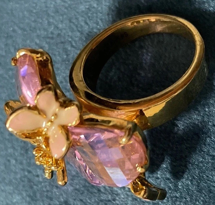 Hermoso Anillo Flor/Mariposa Joan Rivers Talla 9 Foto 2 de 4