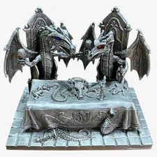 Rawcliffe Pewter Dragon "Wedding Feast" M. Leigh 2000 The Feast Large Figurine