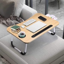 Lap Desk with Tablet Slot Foldable Laptop Table with Storage Drawer for Bed