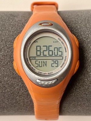 RARE OAKLEY D1 Digital Quartz Watch, Women's Orange/Silver