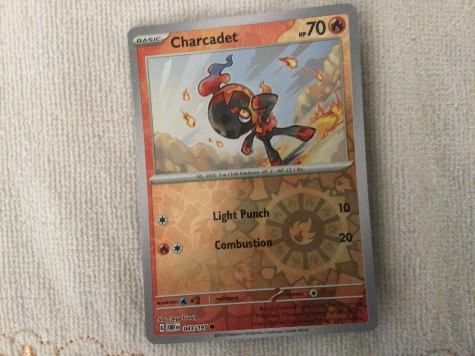 Charcadet 043/197 Reverse Holo Common - Obsidian Flames Pokemon TCG Near Mint NM