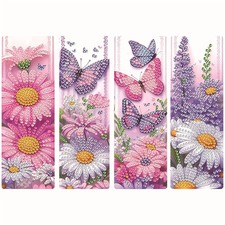 4pcs Butterfly Diamond Art Bookmarks,Diamond Painting Bookmarks Kits for Adul...