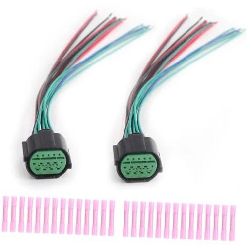 2Pc 14Pin Headlight Wiring Harness Pigtail Plug for Kia Hyundai | Compatible