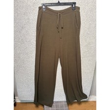 Zenana M Brown Wide Leg Drawstring Lounge Pants Pockets