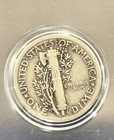 1942 MERCURY WINGED SILVER DIME IN PLASTIC CASE HOLDER  (90% SILVER/10% COPPER ) — photo 10