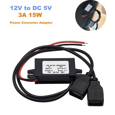 Car 12V to DC 5V Dual USB Converter Module Power Adapter Charger for Dash Cam