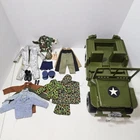 G.I. Joe US Army Combat Jeep 1973 Empire Atomic Man Shirt Lot of Clothes Vintage